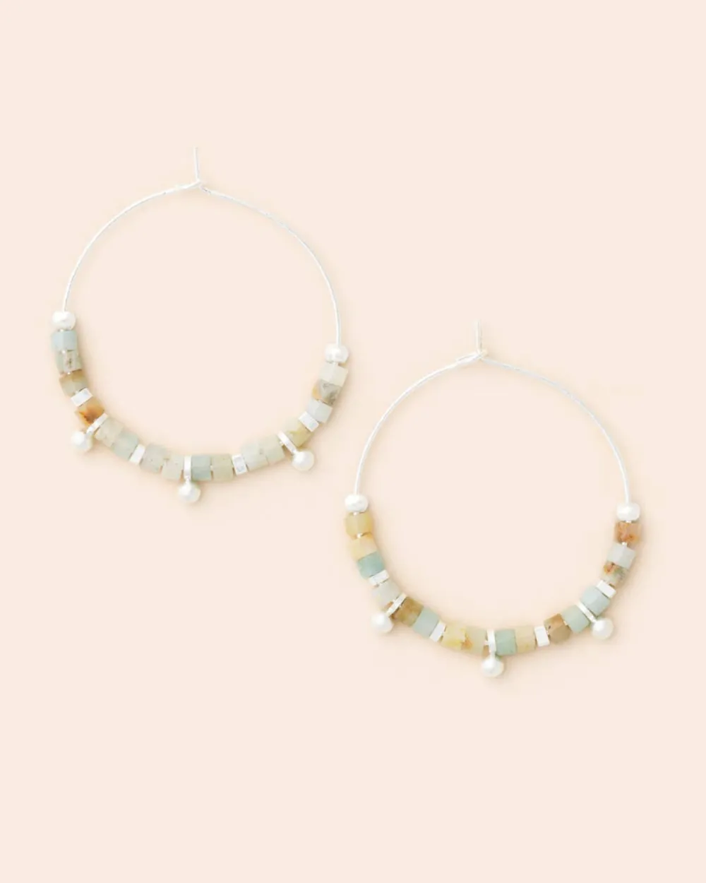 Gemstone Hoop Earrings