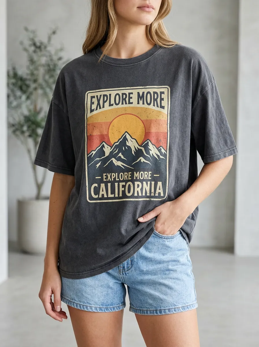 Women's Mountain Explorer Adventure Printed T-Shirt