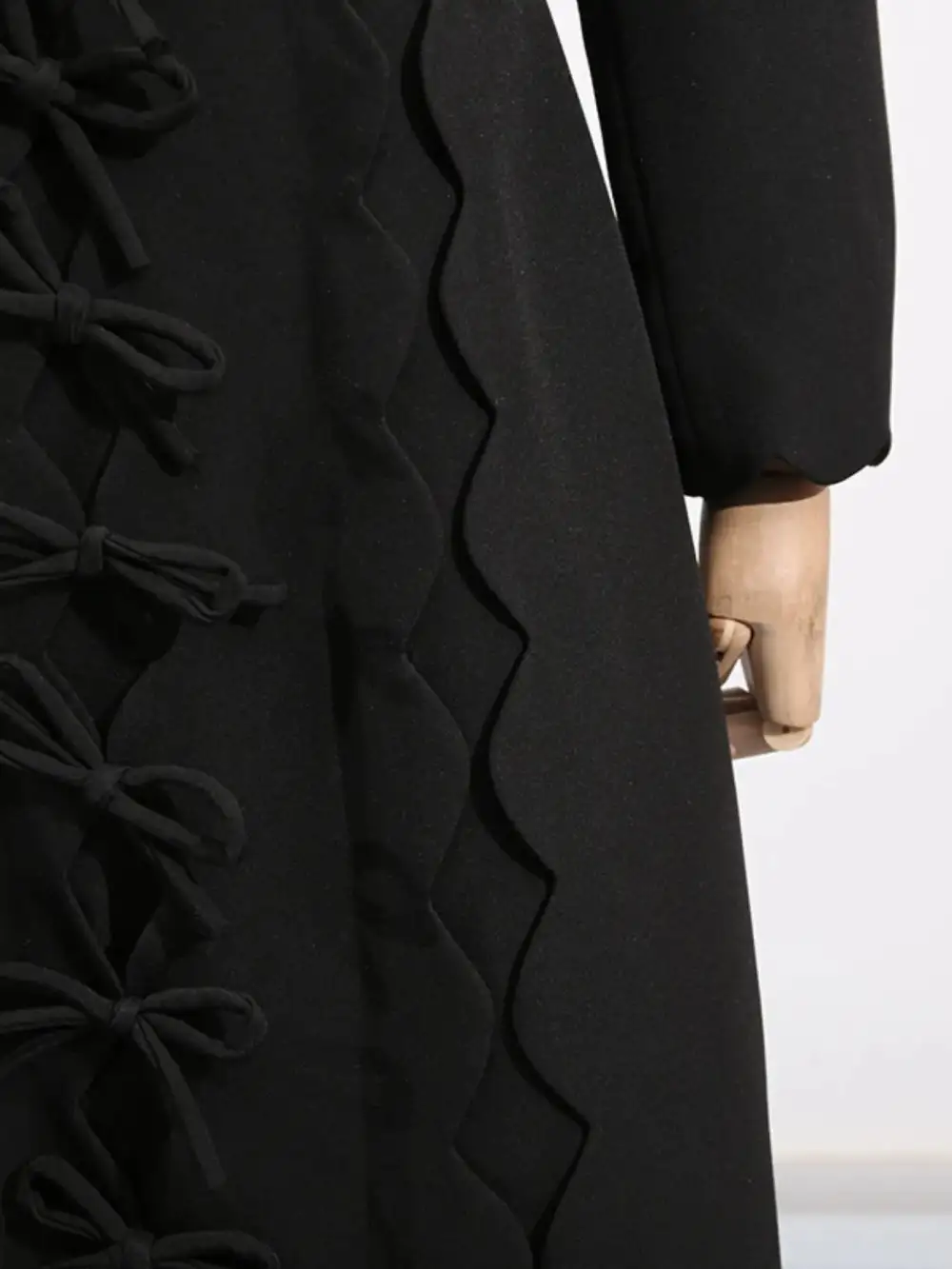Layered Detail Long Sleeve Midi Dress