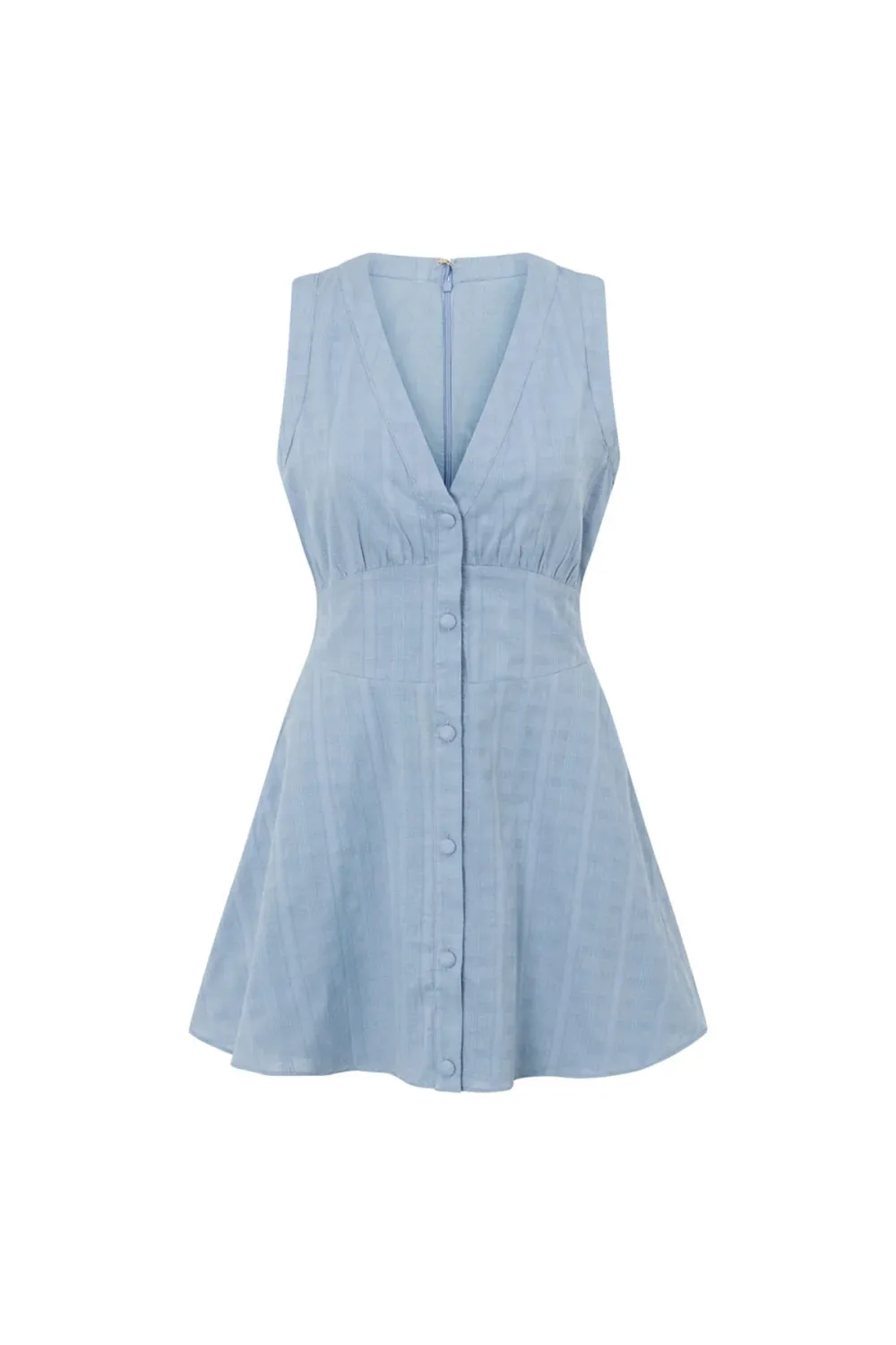 Button Front Fit And Flare Mini Dress