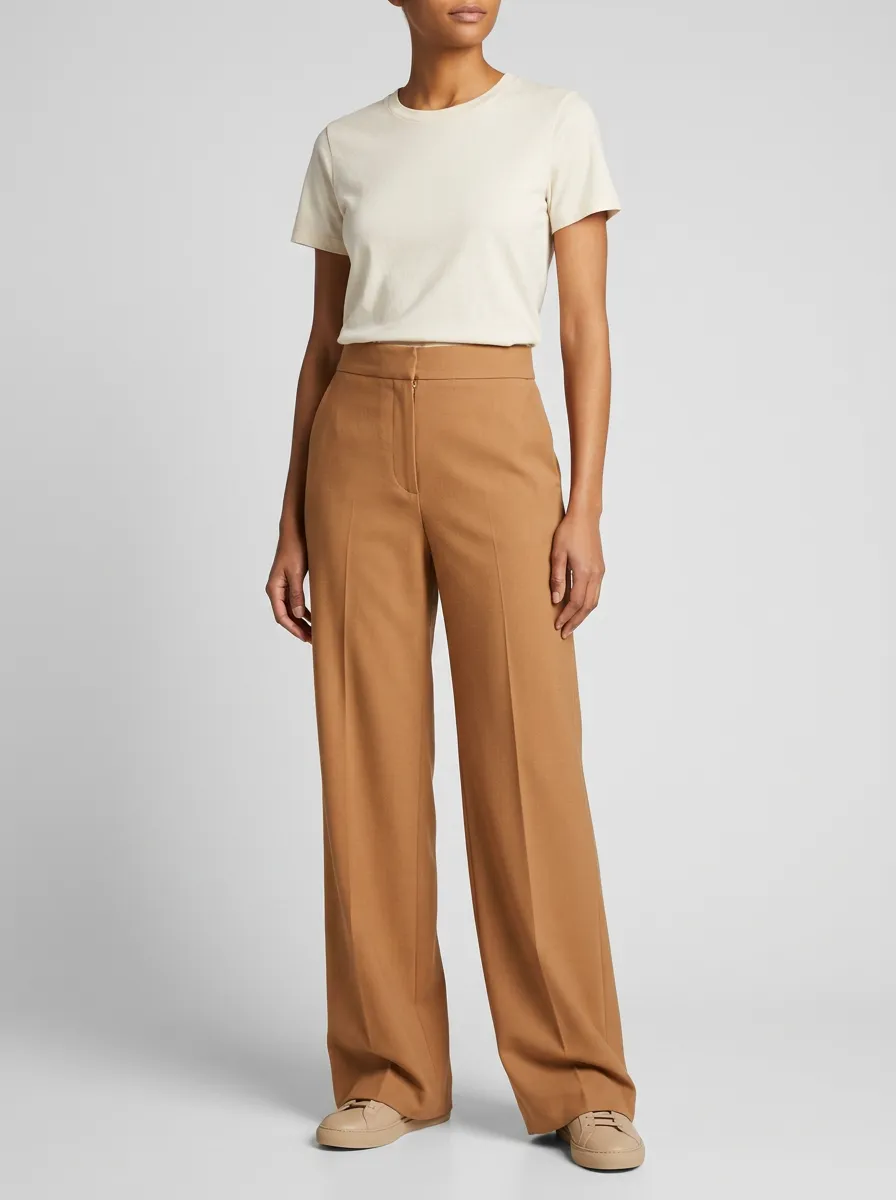Refined High Rise Wide Leg Pants
