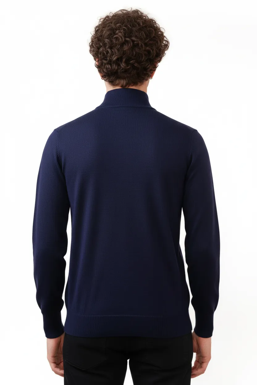 Classic Regular Fit Full Zip Viscose Knit Vest