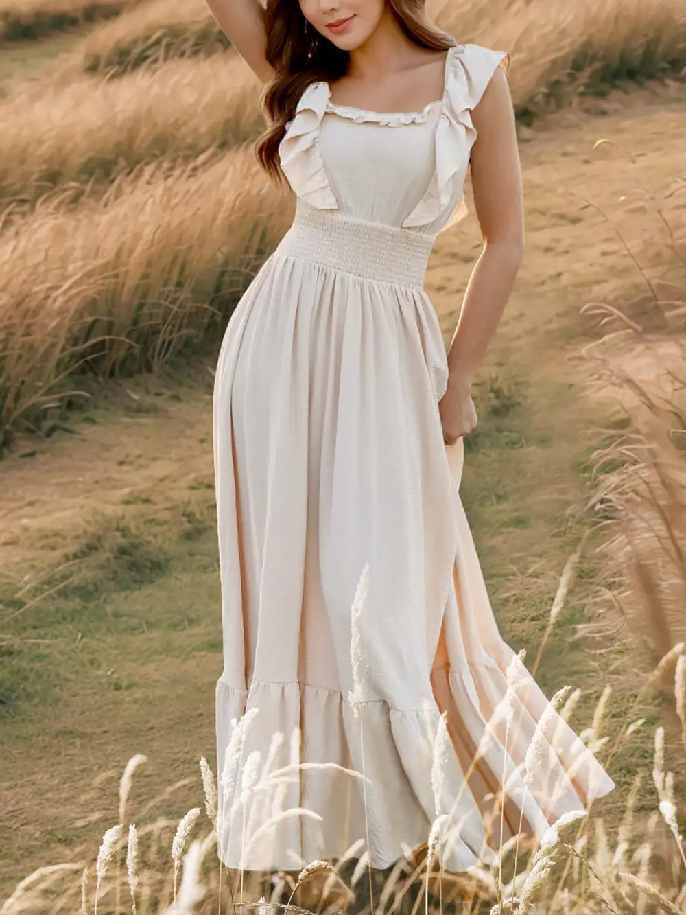Off-Shoulder Ruffled Maxi Dress