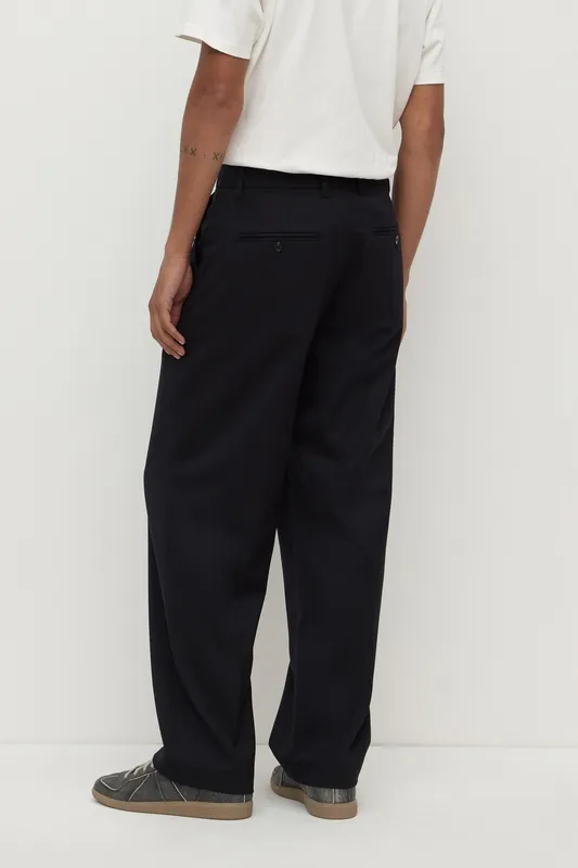 Black Tailored Pleated Pants