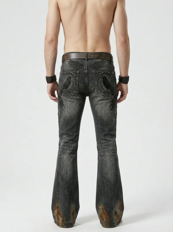 Shadow Raven Flare Statement Men's Gothic Pants