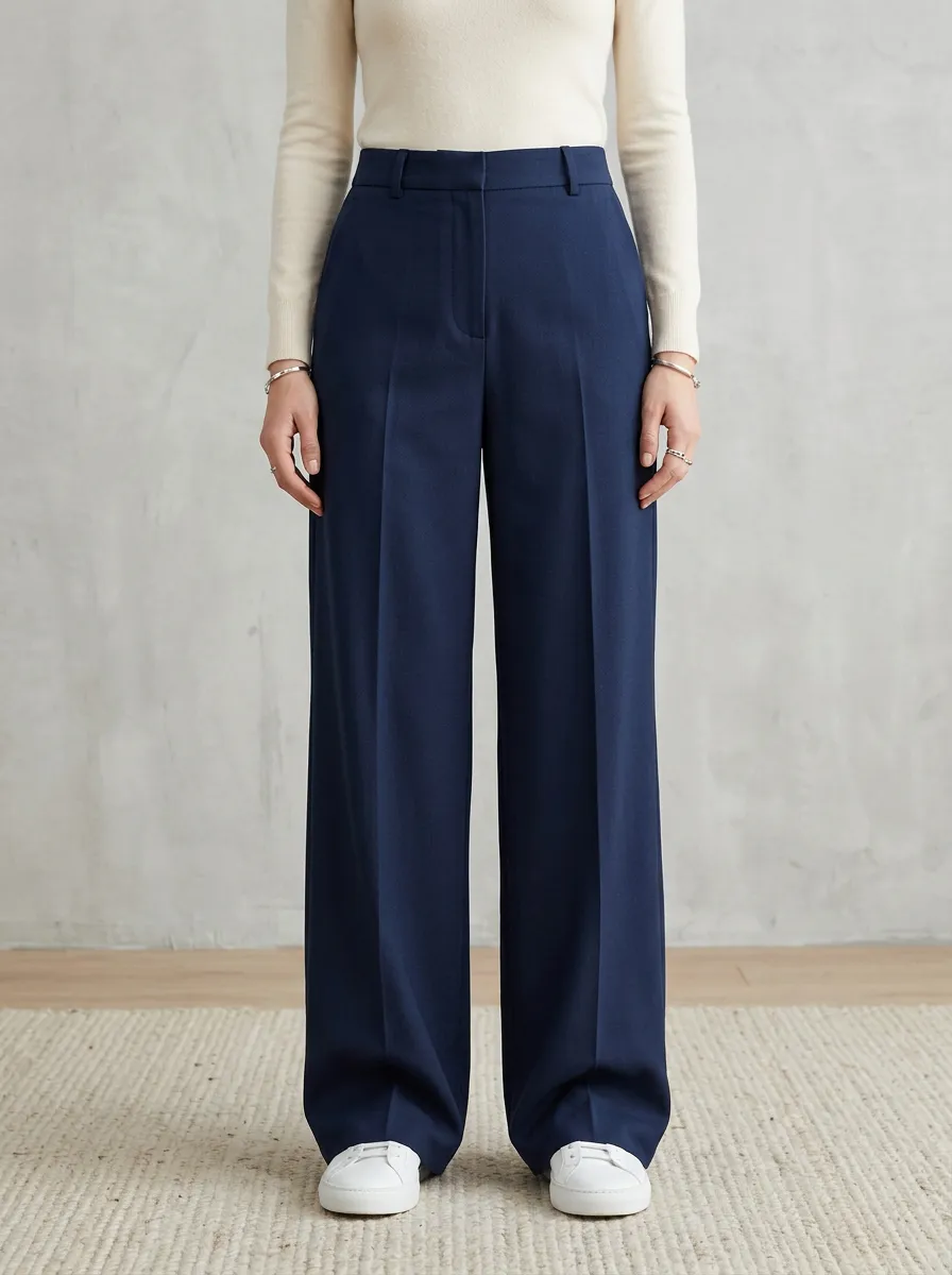 Tailored Minimal Relaxed Women's Wide-Leg Trousers