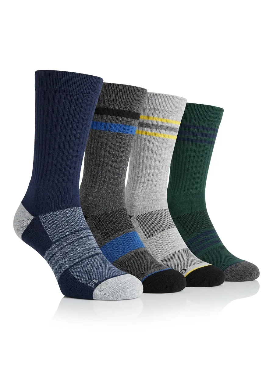 Vintage-Look Men's Four-Pair Long Socks