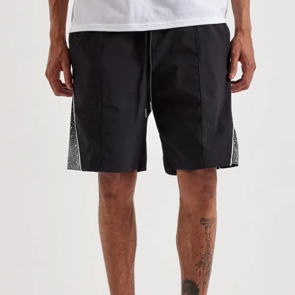 Streetwear Rhinestone Nylon Shorts