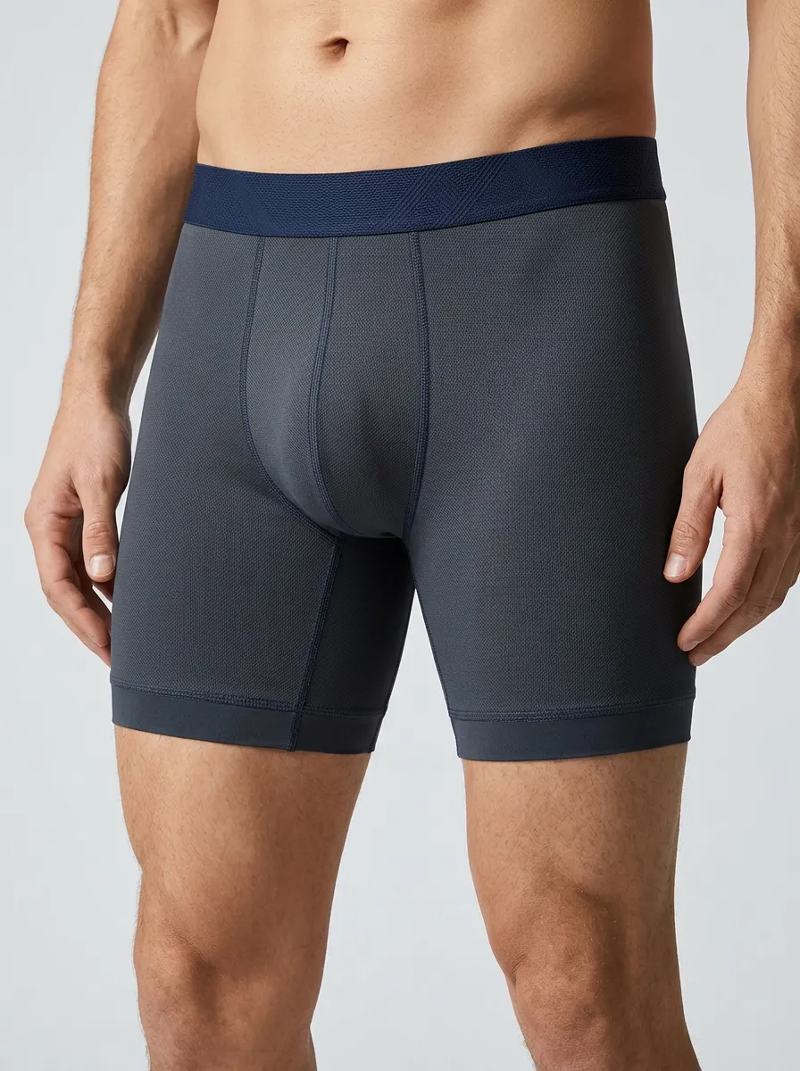 Men's Navy Textured Boxer Briefs