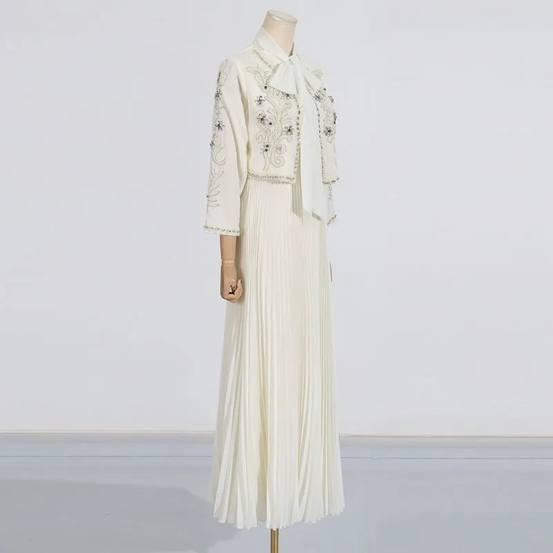 Distinctive Embroidered Jacket Skirt Set