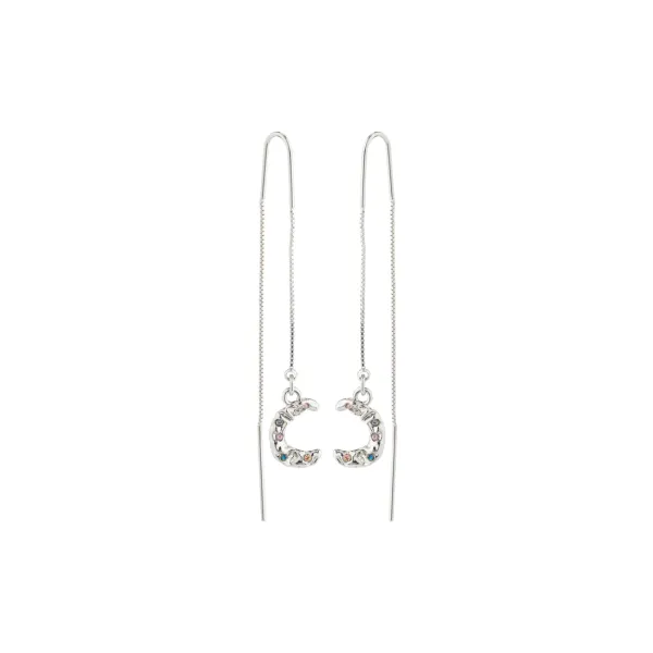 Slim Crystal Chain Earrings