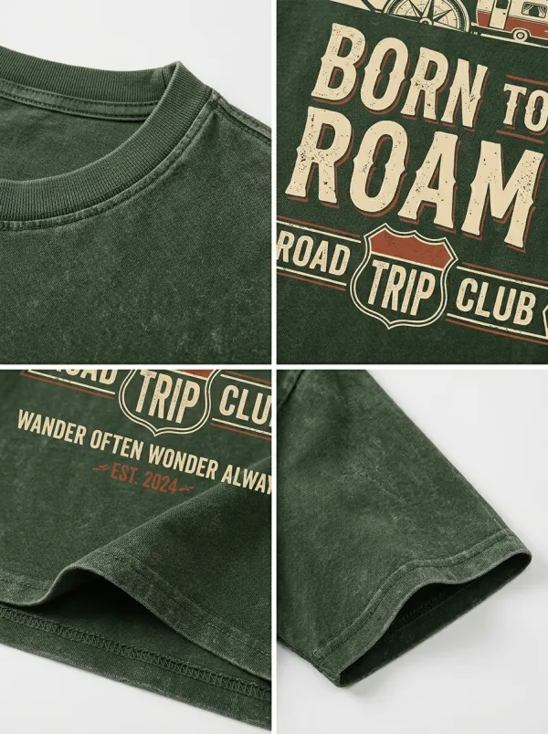 Unisex Road Trip Lover Mountain Camper Printed T-shirt