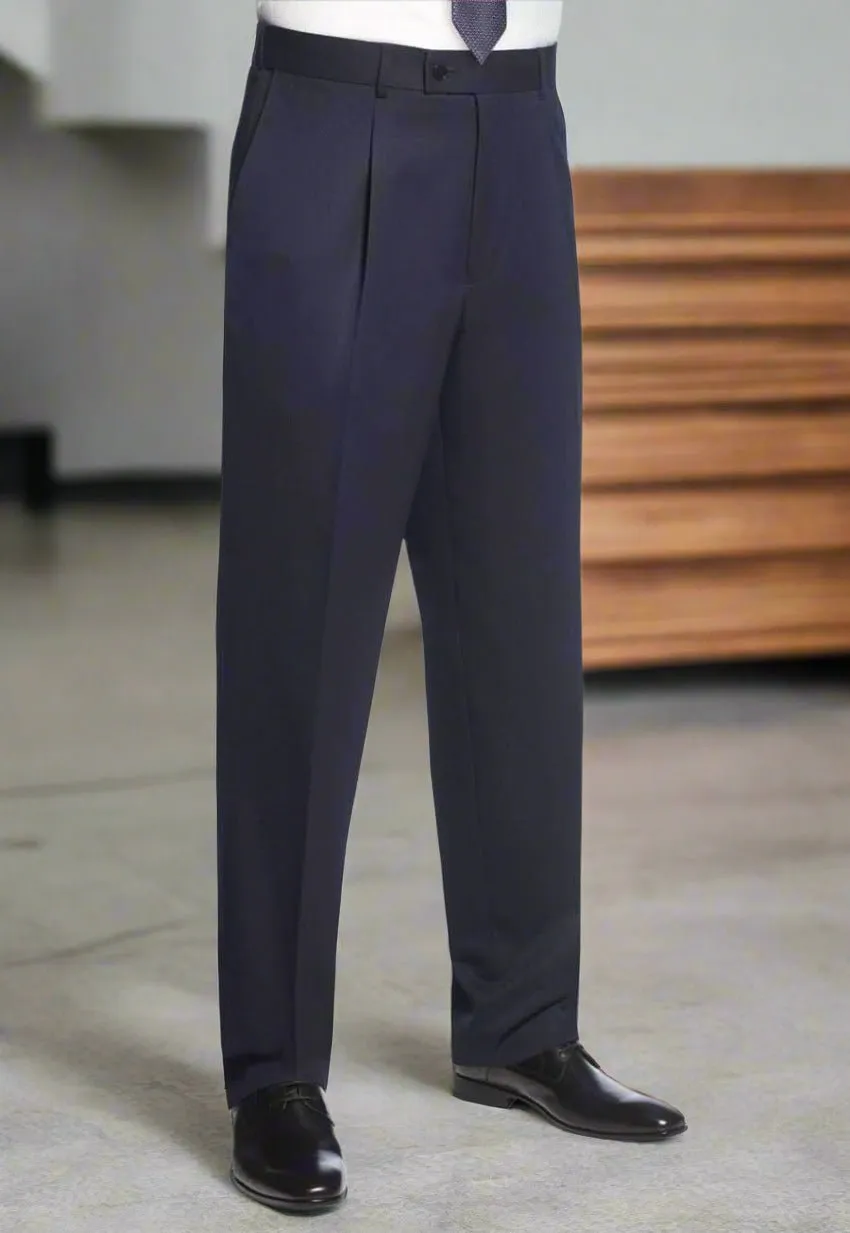 Men's Classic Fit Single Pleat Suit Trousers