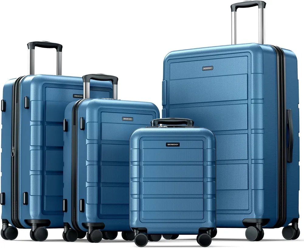 SHOWKOO G-Series Luggage set 3pcs, 100% PC Durable Hardshell Suitcase