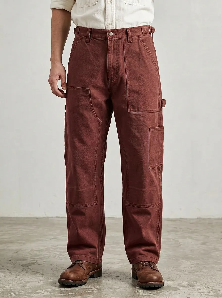 Men's Relaxed Canvas Carpenter Work Pants