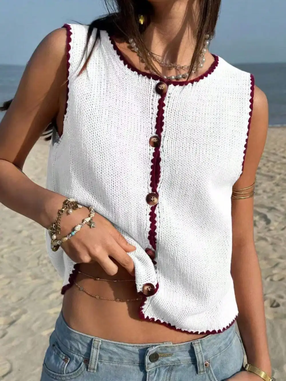 Button Down Sweater Vest