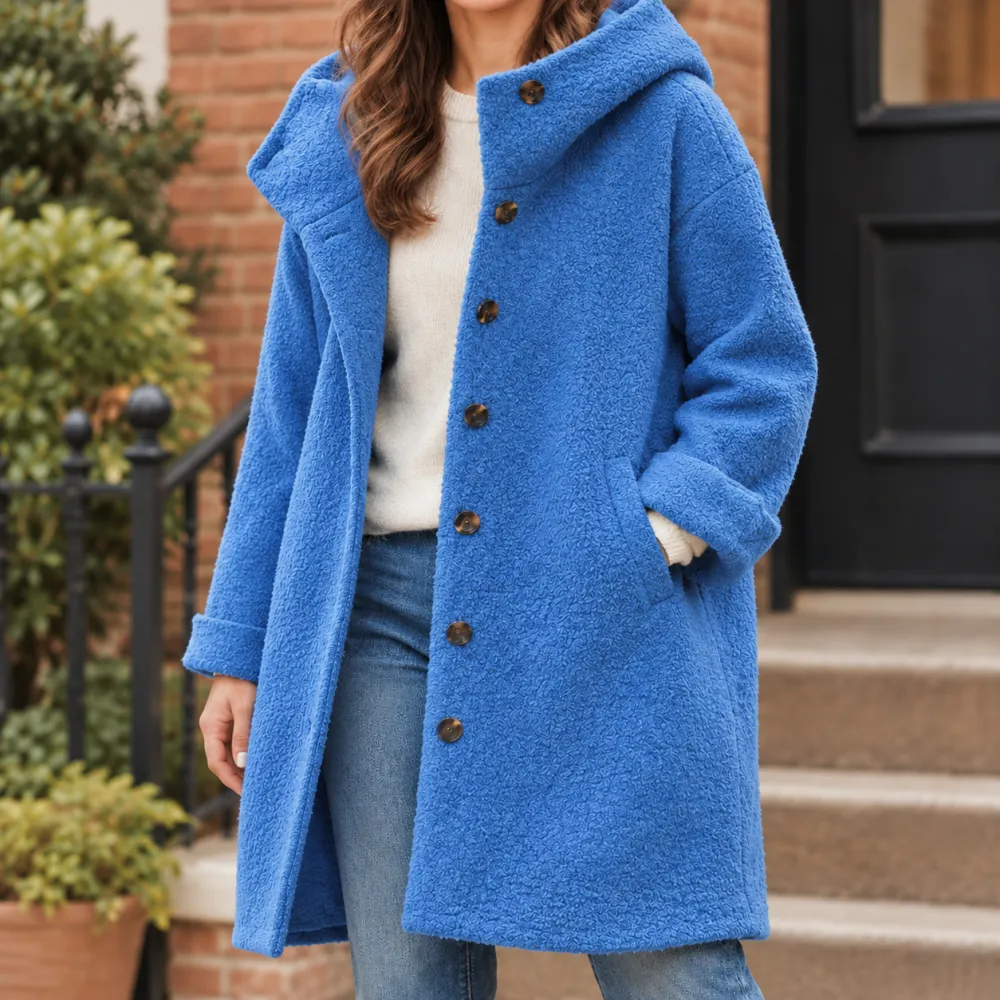 Single-Breasted Hooded Longline Coat