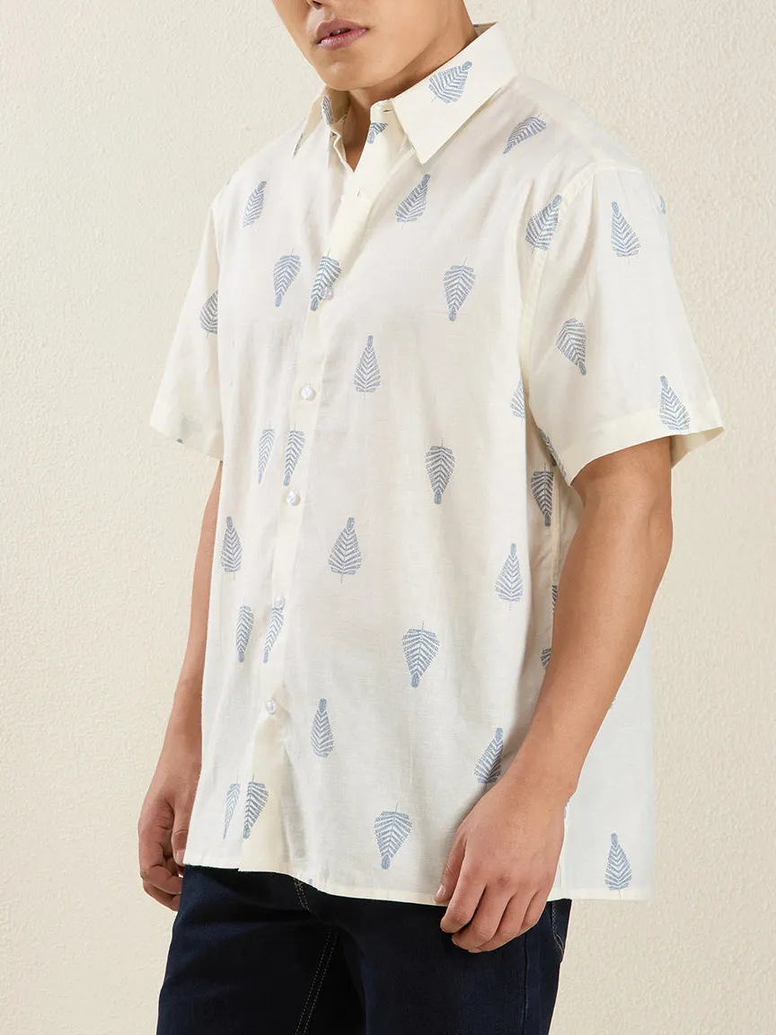 Active Textured Half Sleeve Printed Men's Formal Shirt
