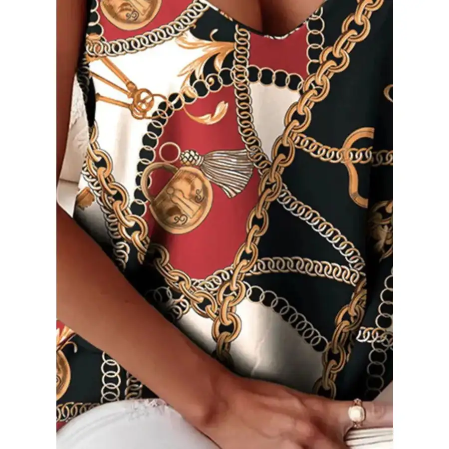 Chain Strap V Neck Tank Top