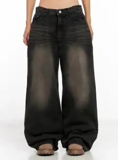 Wide-Leg Denim Jeans