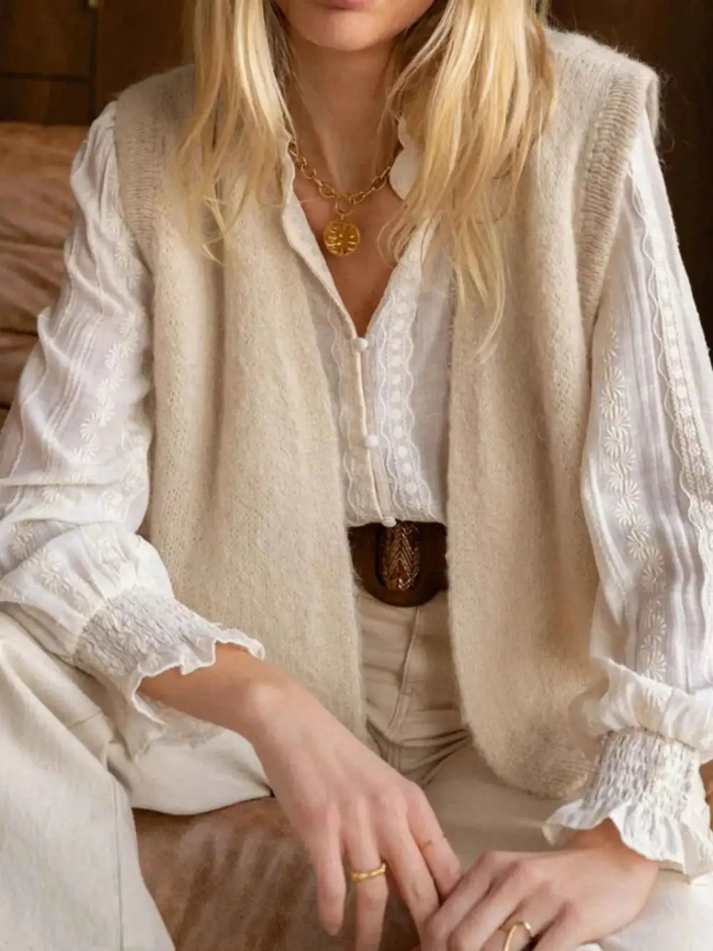 Open Front Sweater Vest