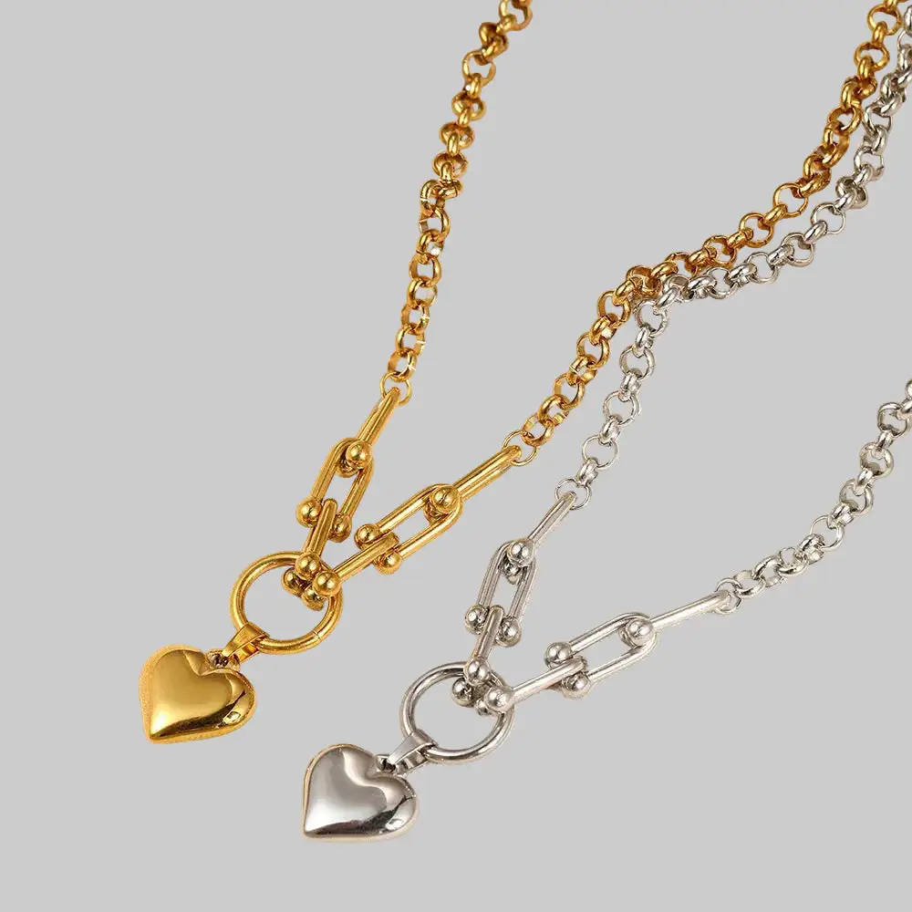 Ribbed Heart Necklace