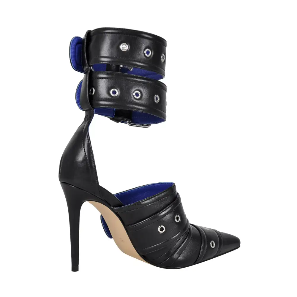 Sleek Pointed Toe Stiletto Buckle Strap Pumps