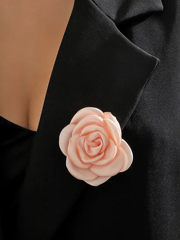 Solid Tone Floral Brooch