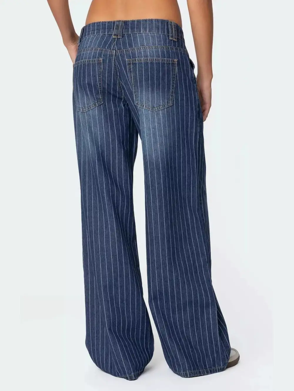 Striped Wide-Leg Jeans