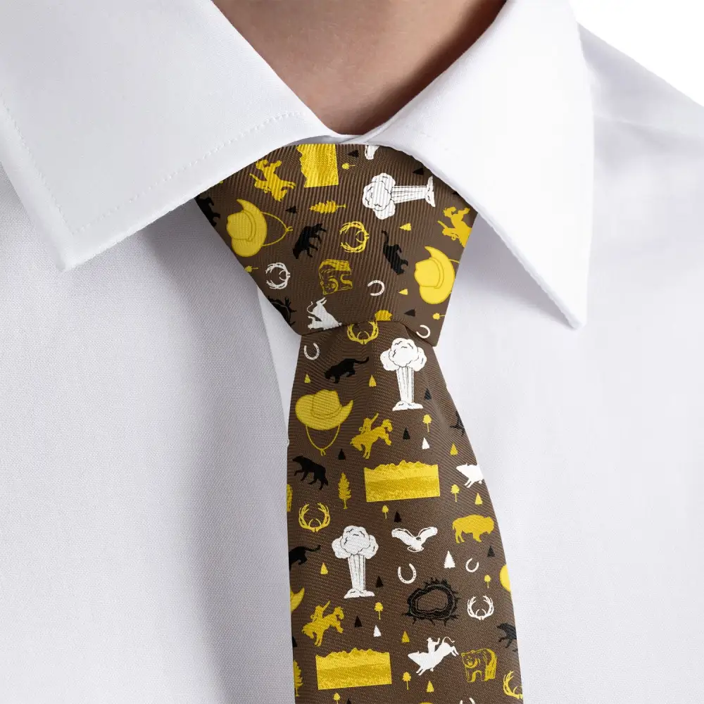 Elegant Heritage Emblem Pattern Necktie