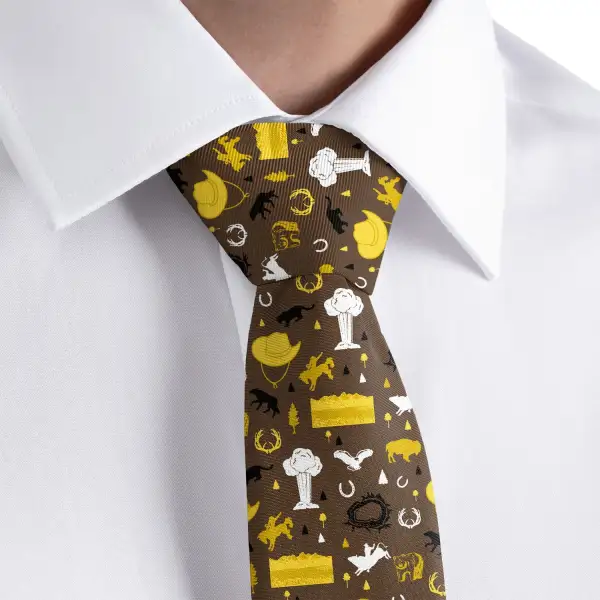 Elegant Heritage Emblem Pattern Necktie