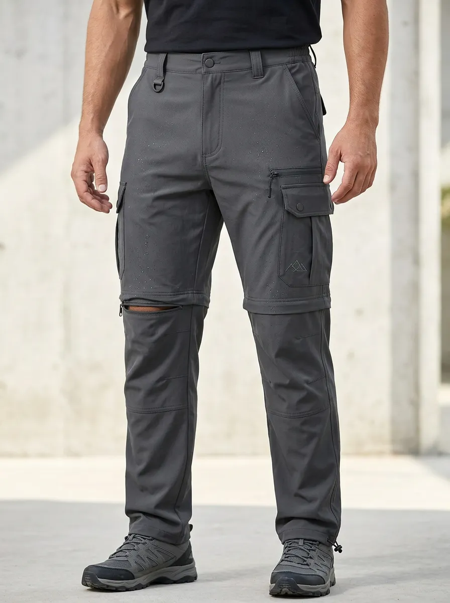 Men's Range Expedition Mountain Graphic Waterproof Zip-Off Tactical Cargo Pants