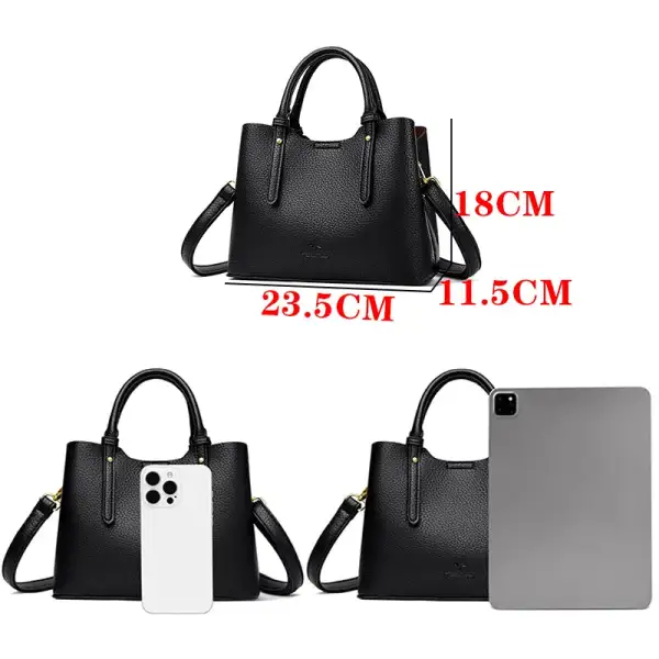 Elegant Textured Leather Top Handle Tote