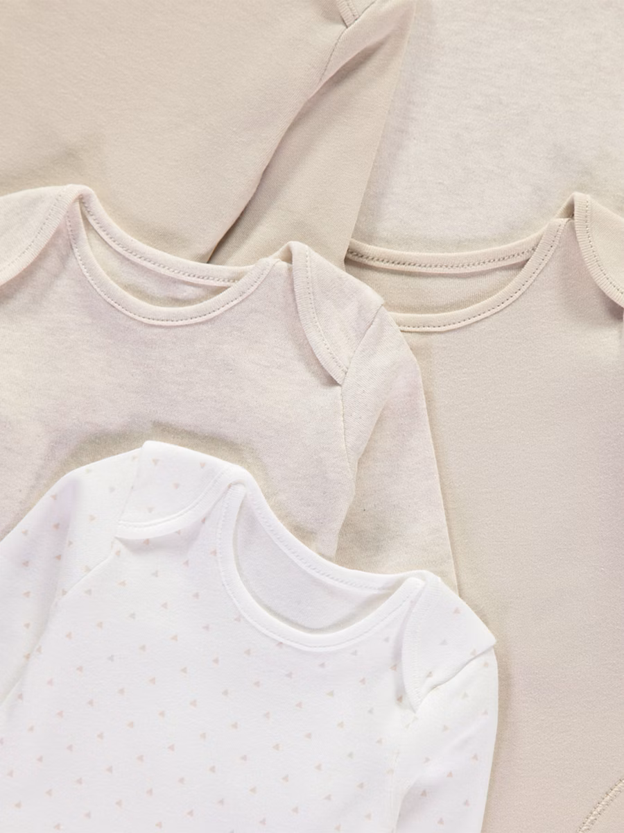 Neutral Long Sleeve Bodysuits 5 Pack detail 1