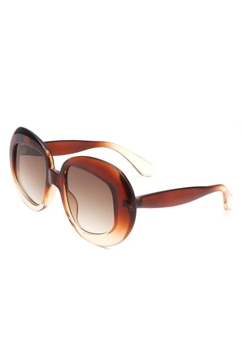 Sleek Oval Round Frame Sunglasses