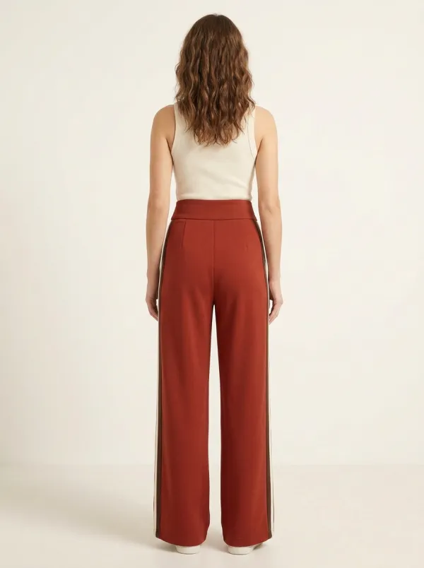 Women's High-Rise Side-Pocket Pleated Wide-Leg Trousers