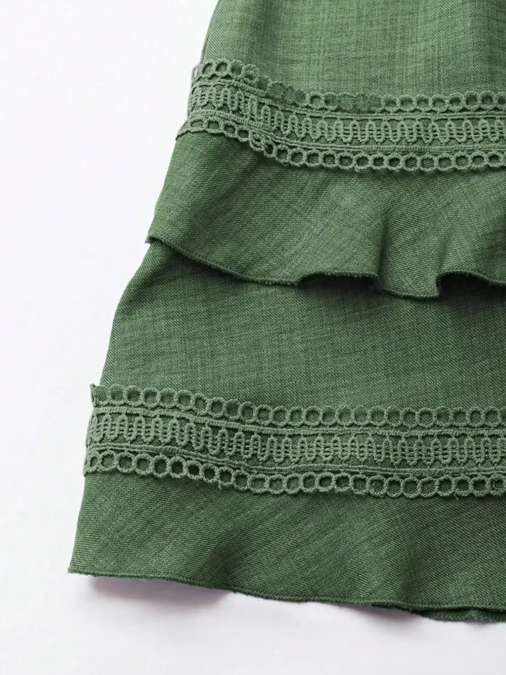Modern Everyday Lace Detail V-Neck Mini Dress