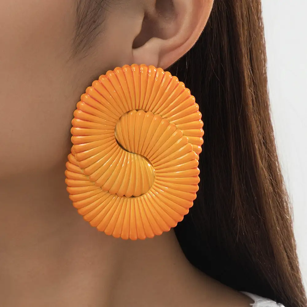 Twisted Geometric Wave Earrings