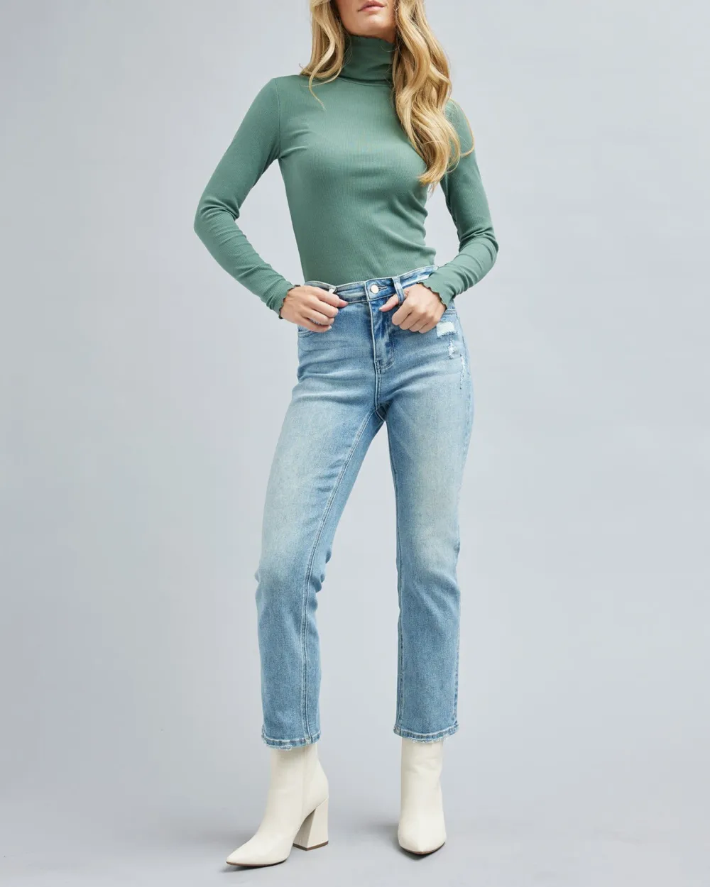 High Rise Slim Straight Jean
