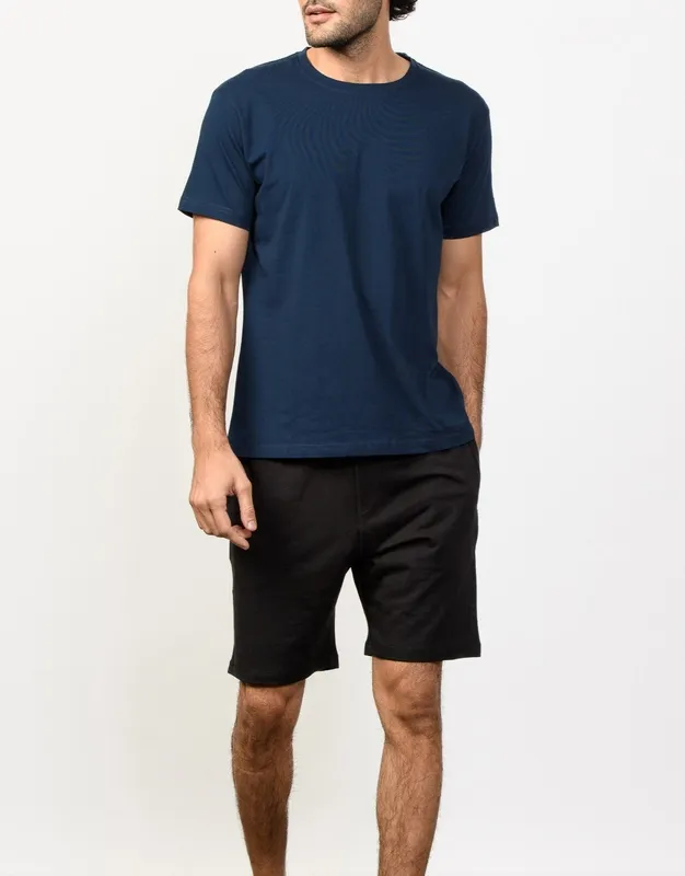 Black Cotton Terry Shorts