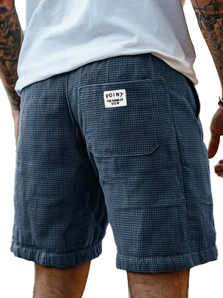 Layered Textured Knit Seamed Detail Shorts