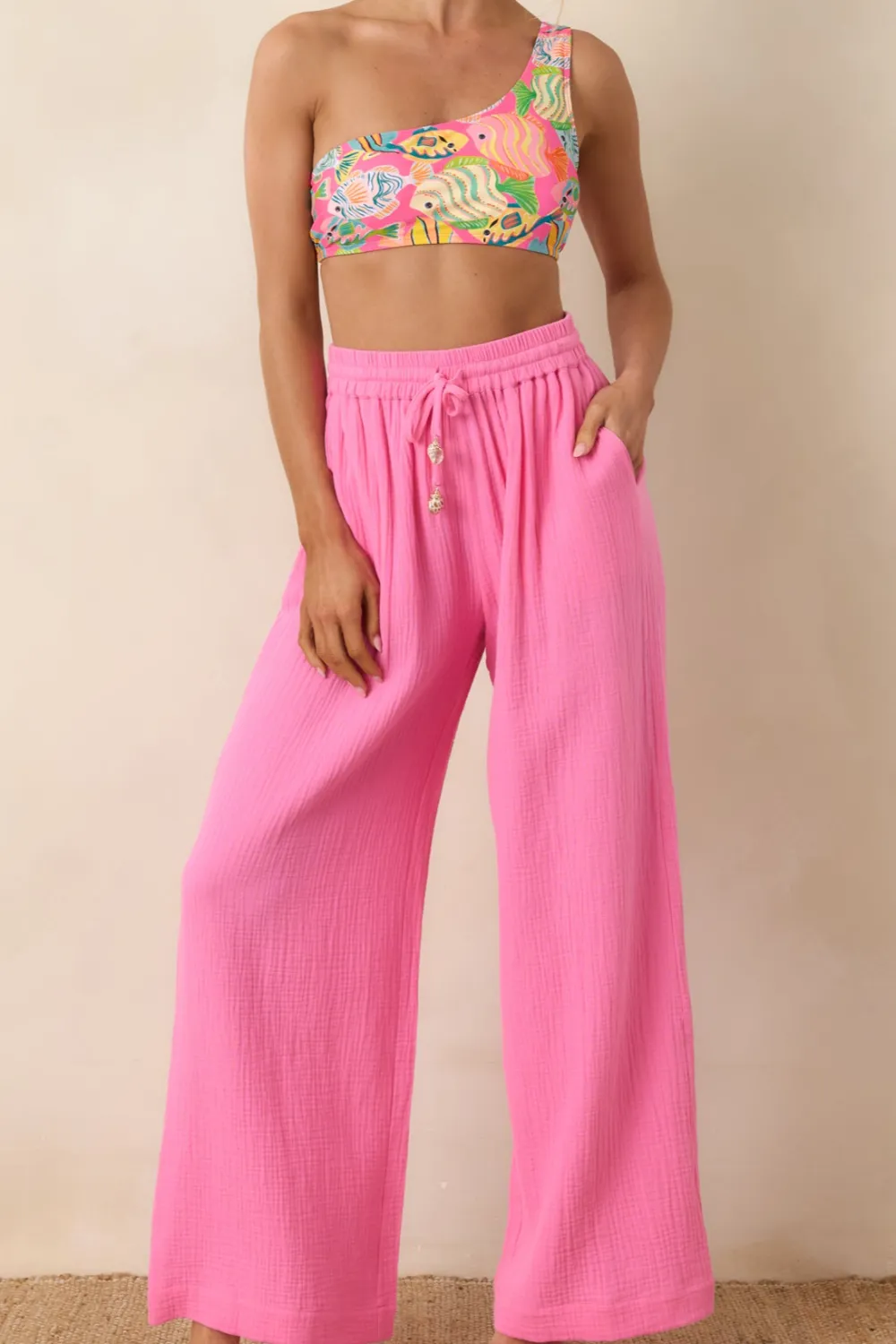 Elegant Accent Wide Leg Pants