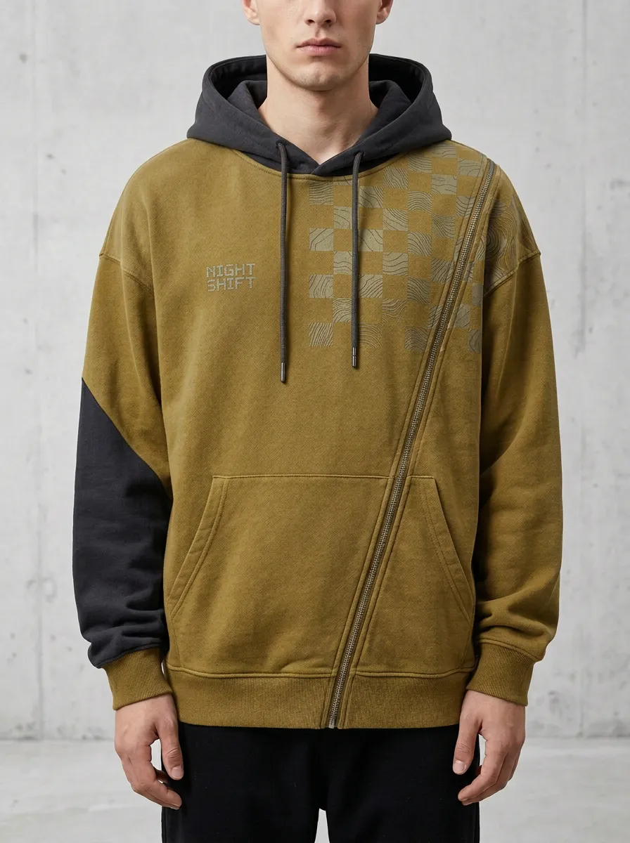 Urban Checkerboard Men's Graphic Hoodie