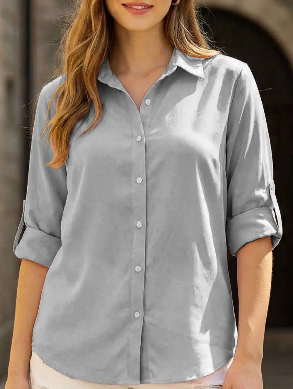 Collared Zip Front Pocket Top