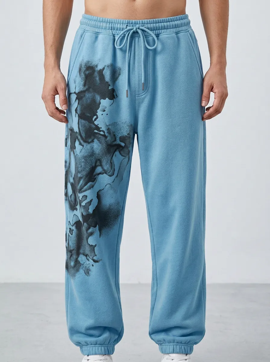 Unisex Ink Spray Graphic Joggers