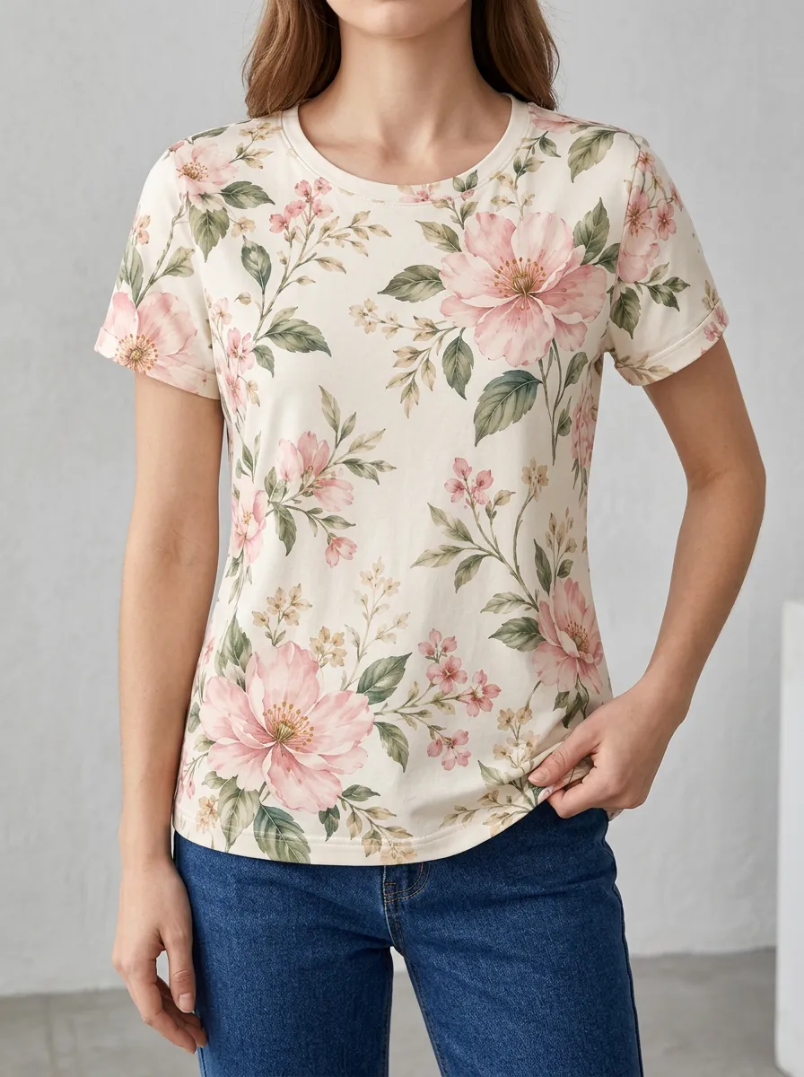Easygoing Floral Botanical T Shirt