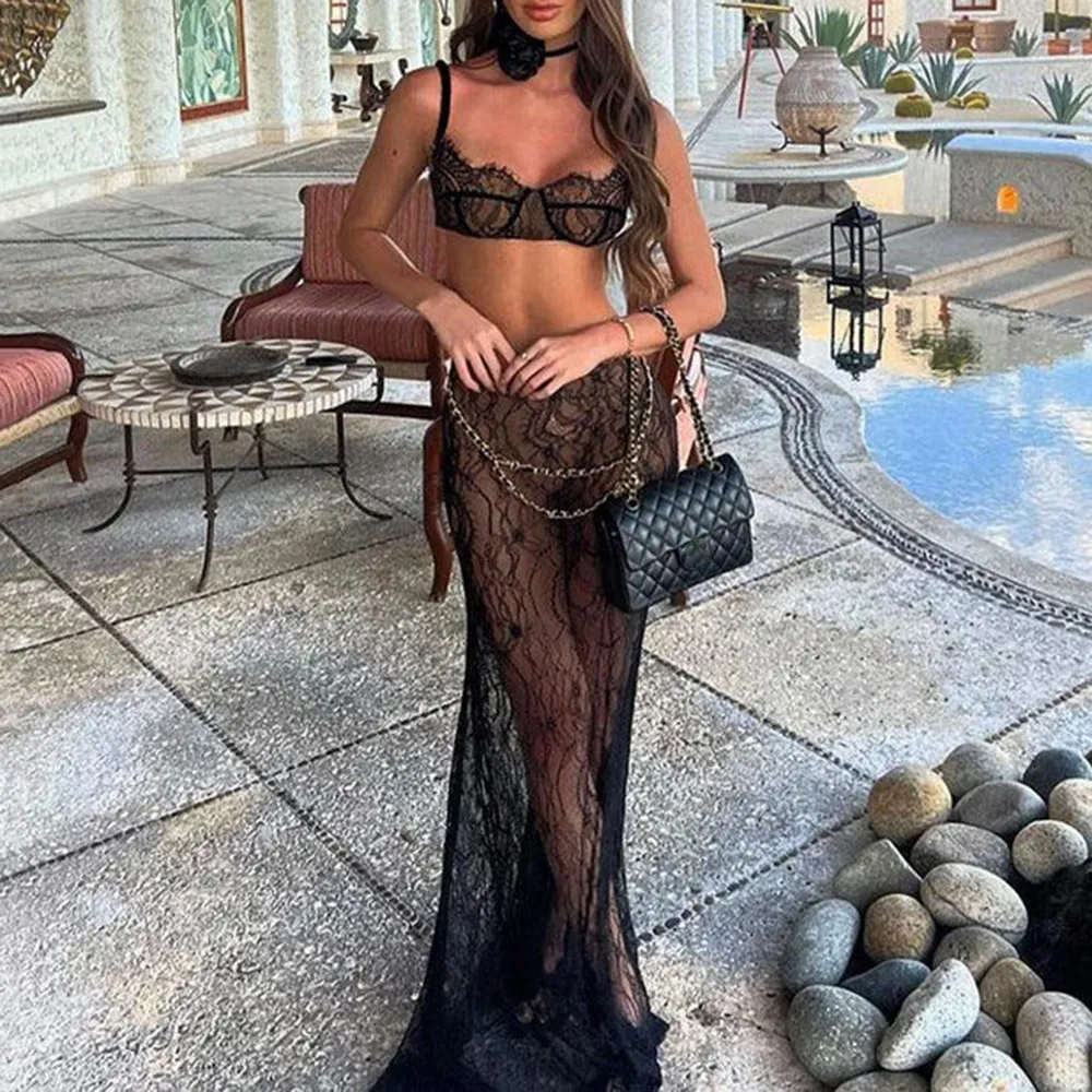 Lace Maxi Skirt Set