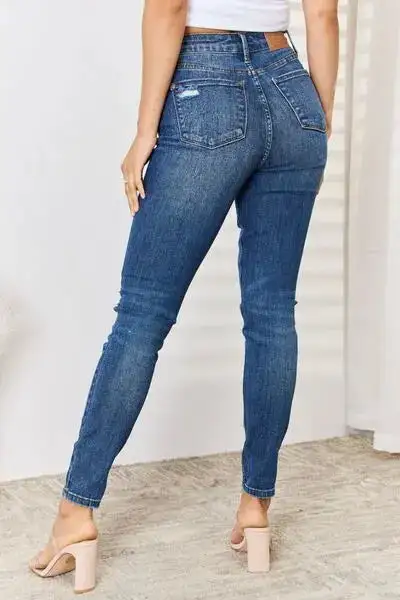 Stretch Distressed Denim Jeans