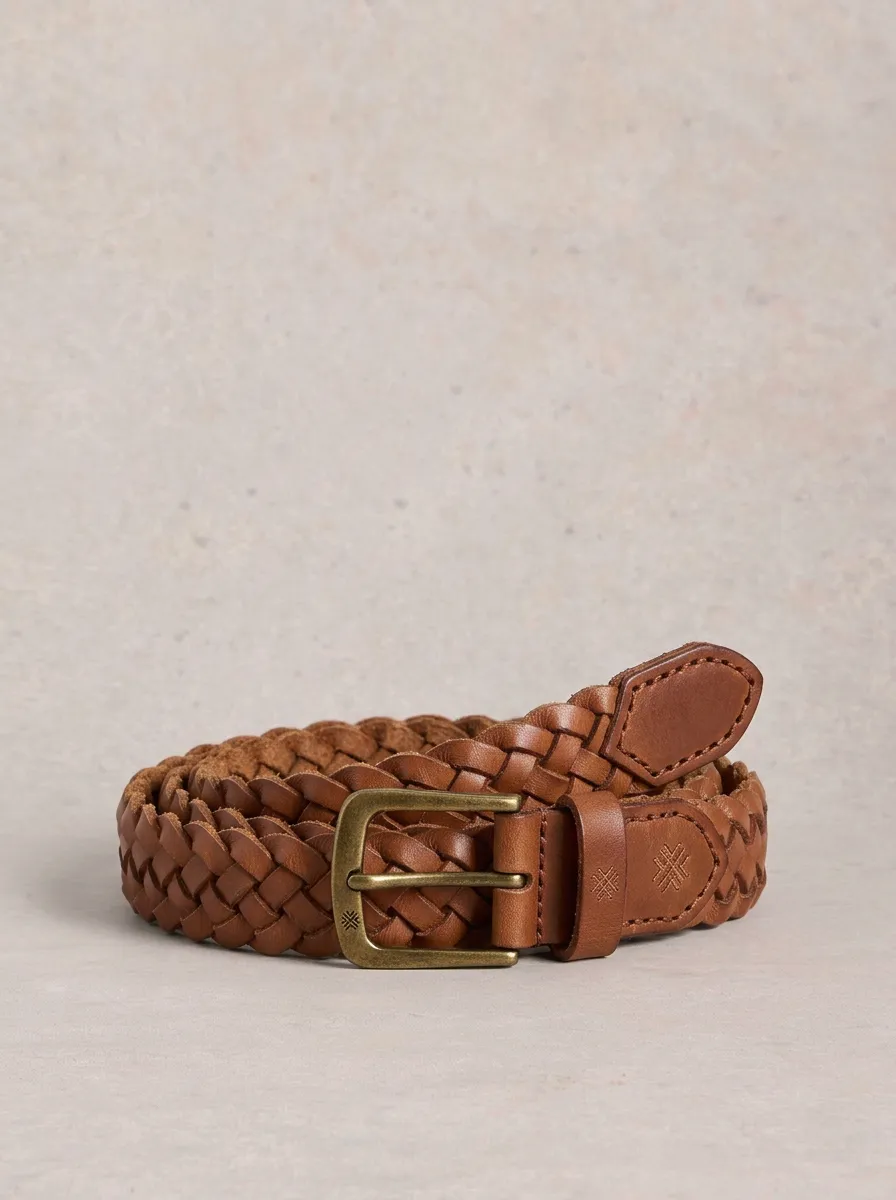 Men's Vintage Braided Leather Belt