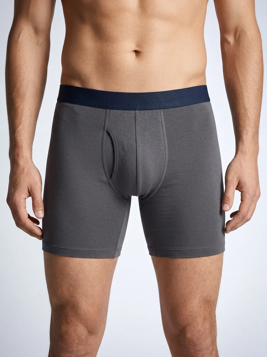 Supportive-Look Cotton Finish Men's Boxer Briefs